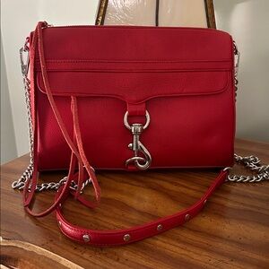 NWT Rebecca Minkoff Valentine MAC Red Leather Crossbody Bag
